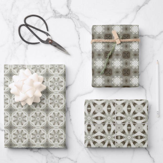 Viktorianisches Crosshatch Weihnachten: Textildesi Geschenkpapier Set (Vorderseite)