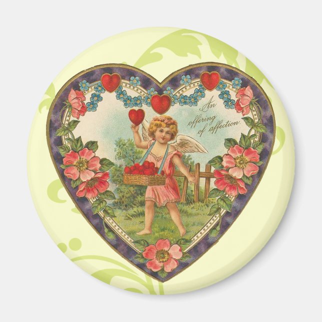 Viktorianisches Cupid Heart Magnet (Vorne)
