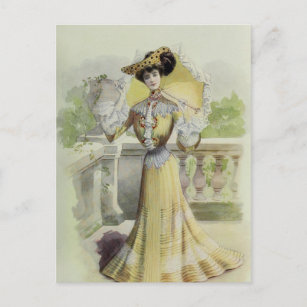 Viktorianisches Dame-Vintages französisches Modege Postkarte