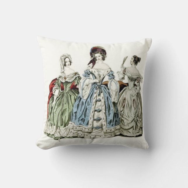 Viktorianisches Damen-Modethrow-Kissen Kissen (Vorderseite)