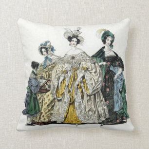 Viktorianisches Damen-Modethrow-Kissen Kissen