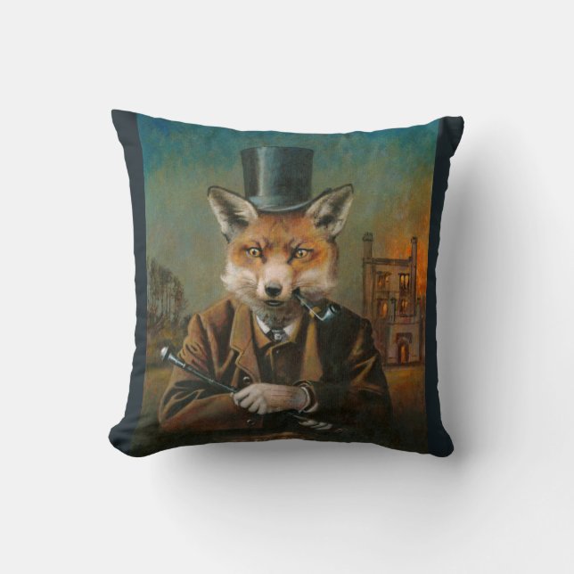 Viktorianisches Dapper Foxthrow-Kissen Kissen (Vorderseite)