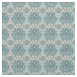 Viktorianisches Design Blau und Gelb Stoff