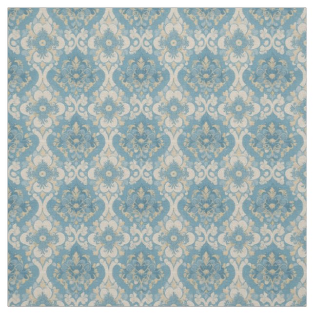 Viktorianisches Design Blau und Gelb Stoff (Muster)