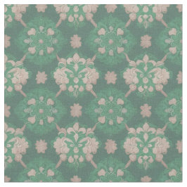 Viktorianisches Design Grün und Elfenbeingewebe Stoff