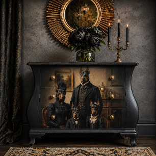 Viktorianisches Dobermann-Familienporträt   Elegan Poster