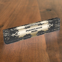 Viktorianisches, elegantes Schwarz und Gold