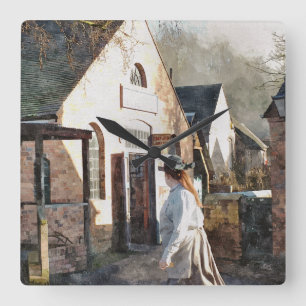 VIKTORIANISCHES ENGLAND QUADRATISCHE WANDUHR