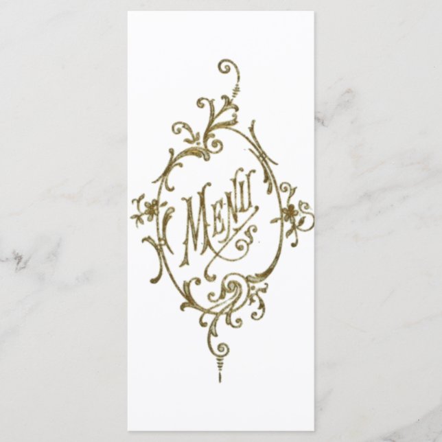 Viktorianisches Entwurfsmenü Menükarte (Vorderseite)