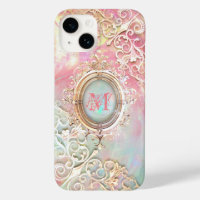 Viktorianisches filigranes Opal-Look Rosa aquamari