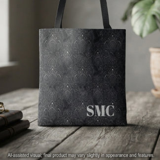 Viktorianisches Filigree-Mood-Onyx-Monogramm Tasche