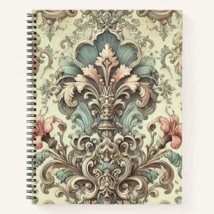 Viktorianisches florales Damastmuster Notizbuch