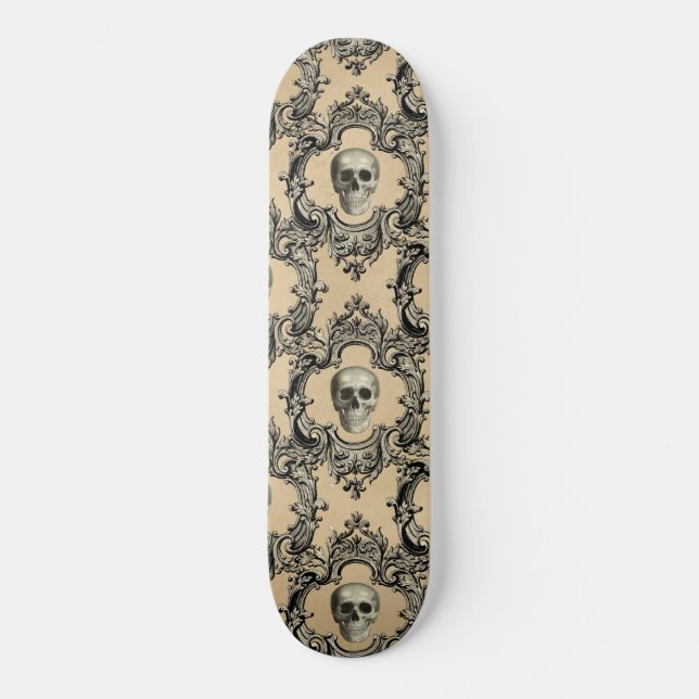 Viktorianisches Framework Skulls Goth Skeleton Got Skateboard (Vorderseite)