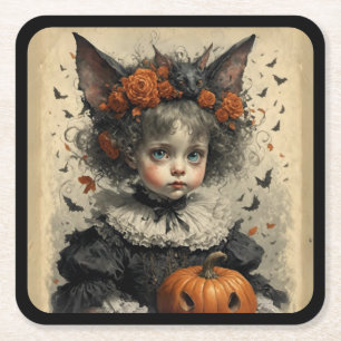 Viktorianisches Girl Halloween-Thema Rechteckiger Pappuntersetzer