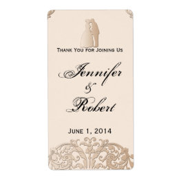 Viktorianisches Goldene Filigree Weinetikett