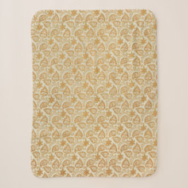 Viktorianisches goldenes Leaf-Muster Sherpadecke
