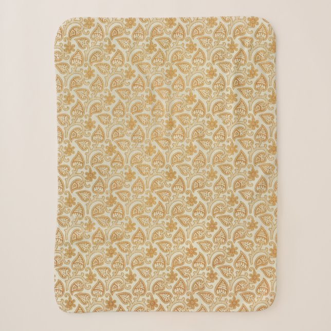 Viktorianisches goldenes Leaf-Muster Sherpadecke (Vorderseite)