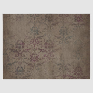 Viktorianisches Gothic Brown Damask Tissue Paper Seidenpapier