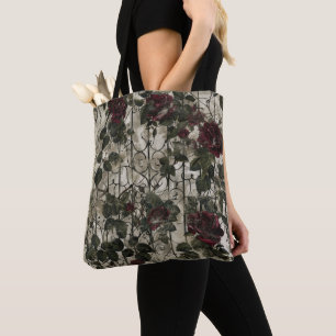 Viktorianisches Gothic-Gartenrosenmuster Tasche