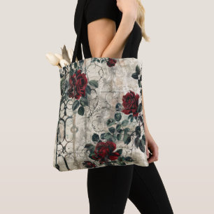 Viktorianisches Gothic-Gartenrosenmuster Tasche
