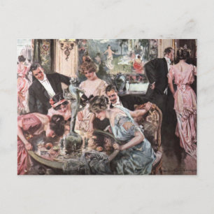 Viktorianisches Halloween-Party Postkarte
