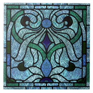 Viktorianisches Hartglas in Rich Blue Fliese