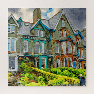 Viktorianisches Haus in Keswick in Aquarellfarbe