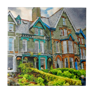 Viktorianisches Haus in Keswick in Aquarellfarbe Fliese
