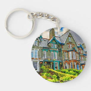 Viktorianisches Haus in Keswick in Aquarellfarbe Schlüsselanhänger