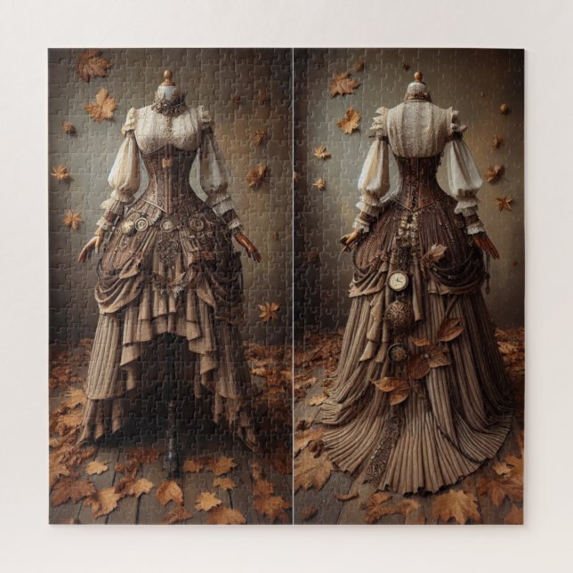 Viktorianisches Herbstlaub-Modedesign (Vertikal)