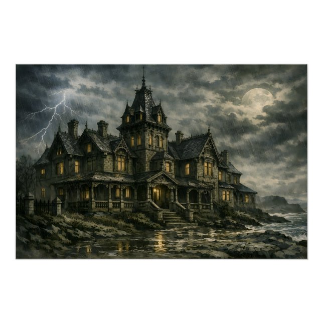 Viktorianisches Herrenhaus von BurnsInHell Poster (Vorderseite)