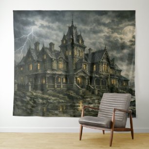 Viktorianisches Herrenhaus von BurnsInHell Wandteppich