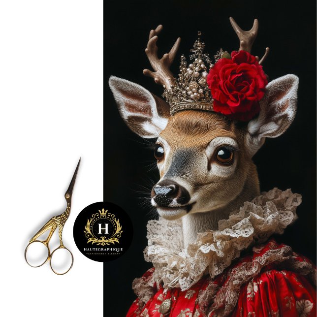 Viktorianisches Hirschportrait Seidenpapier (Von Creator hochgeladen)