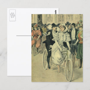 Viktorianisches Hochzeitsbraut und Bräutigam Frisc Postkarte