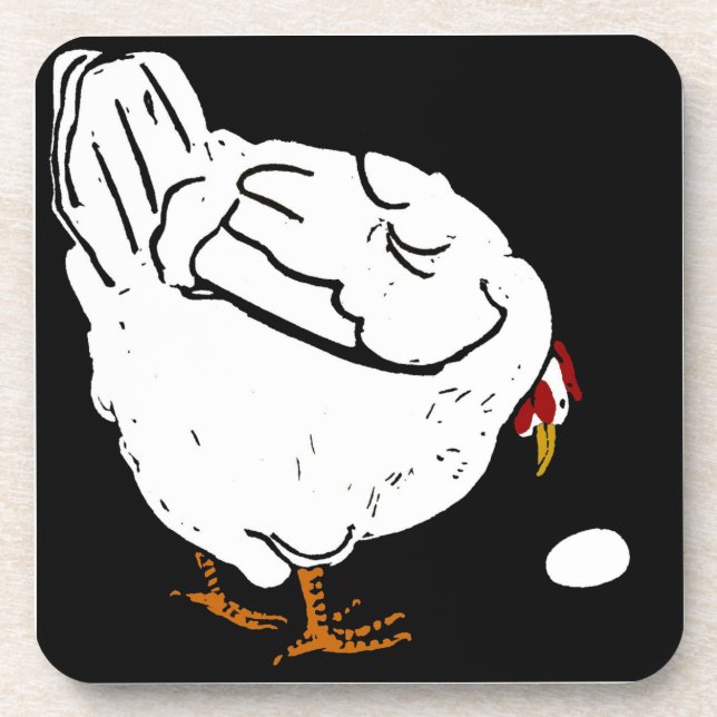 Viktorianisches Holzhähnchen auf Untersetzer (Vorderseite)