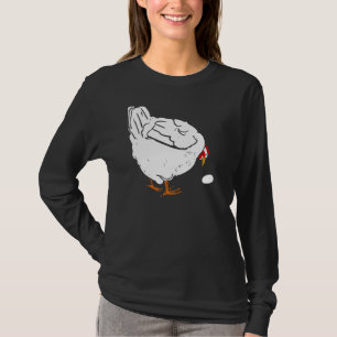 Viktorianisches Holzschnitt-Huhn und Ei auf T-Shir T-Shirt