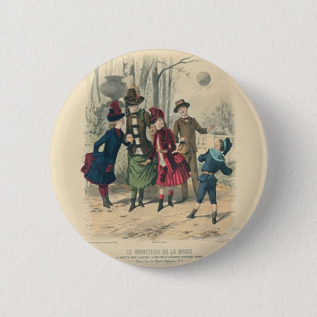 Viktorianisches Kinderkleid Vintag antike Spiele Button (Vorderseite)