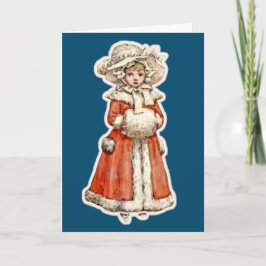 Viktorianisches Kinderpapier-Puppentuppe Winterman Karte