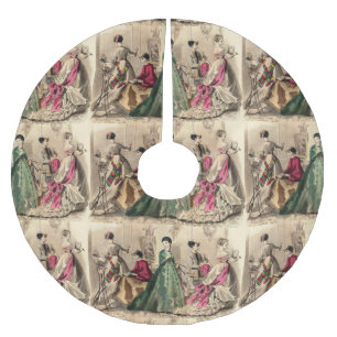 Viktorianisches Kleid mit rosa Bogen Polyester Weihnachtsbaumdecke