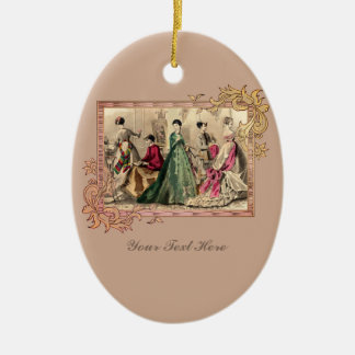 Viktorianisches Kleid mit rosa Keramik Ornament