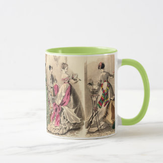 Viktorianisches Kleid mit rosa Schleife Tasse