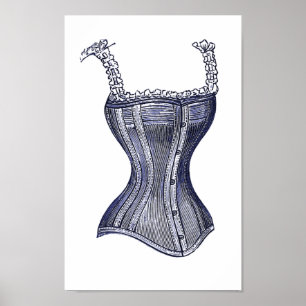 Viktorianisches Korsett oder Bustier, großes Poster