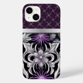 Viktorianisches Lila Schwarzes Silber Case-Mate iPhone 14 Hülle
