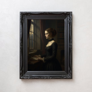 Viktorianisches literarisches Dark-Academia-Frauen Fotodruck