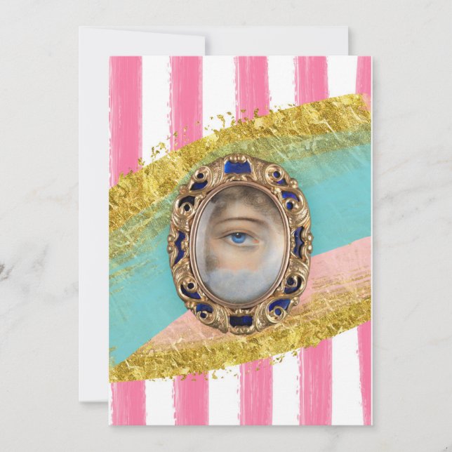Viktorianisches Lover's Eye, Originalkunst, Einlad Einladung (Vorderseite)