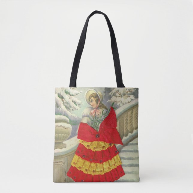 Viktorianisches Mädchen im Winter Tasche (Vorderseite)
