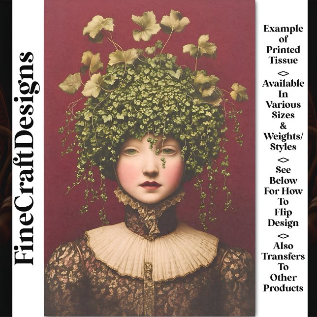 Viktorianisches Mädchen, Samtkleid, Reben BE6 Deco Seidenpapier (Von Creator hochgeladen)