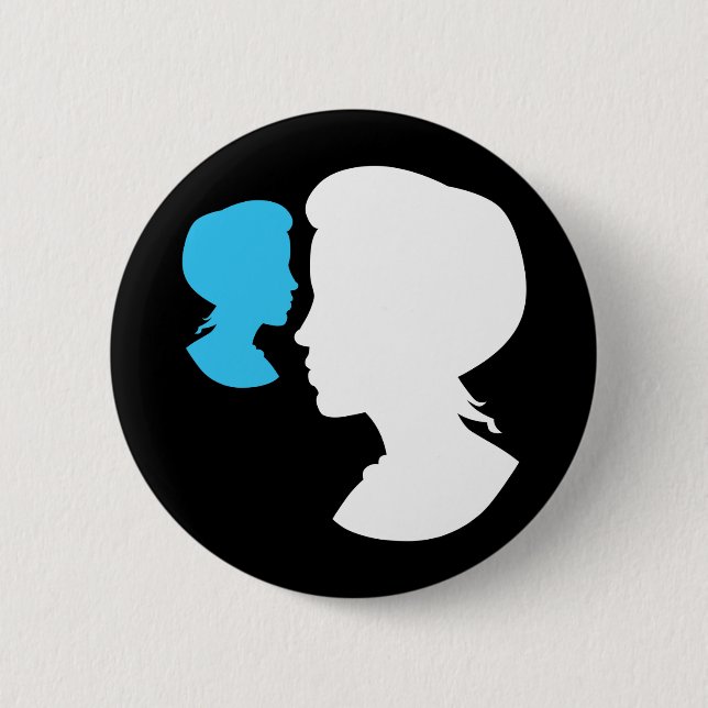 Viktorianisches Mädchen-Silhouette-Kameo Button (Vorderseite)
