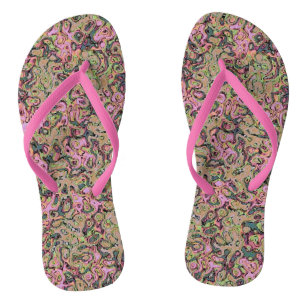 Viktorianisches Marmorrosa Beige Druckdesign Flip Flops