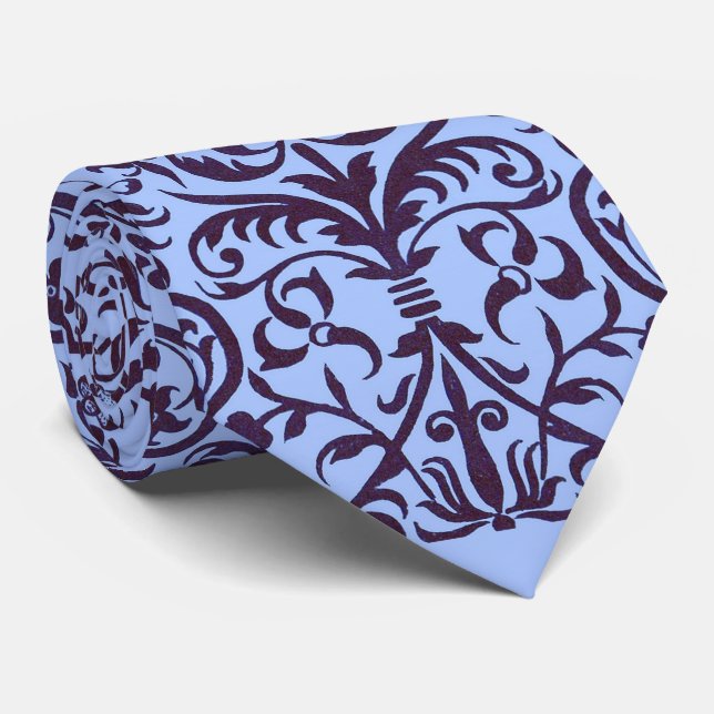 Viktorianisches Motiv in blau Krawatte (Gerollt)